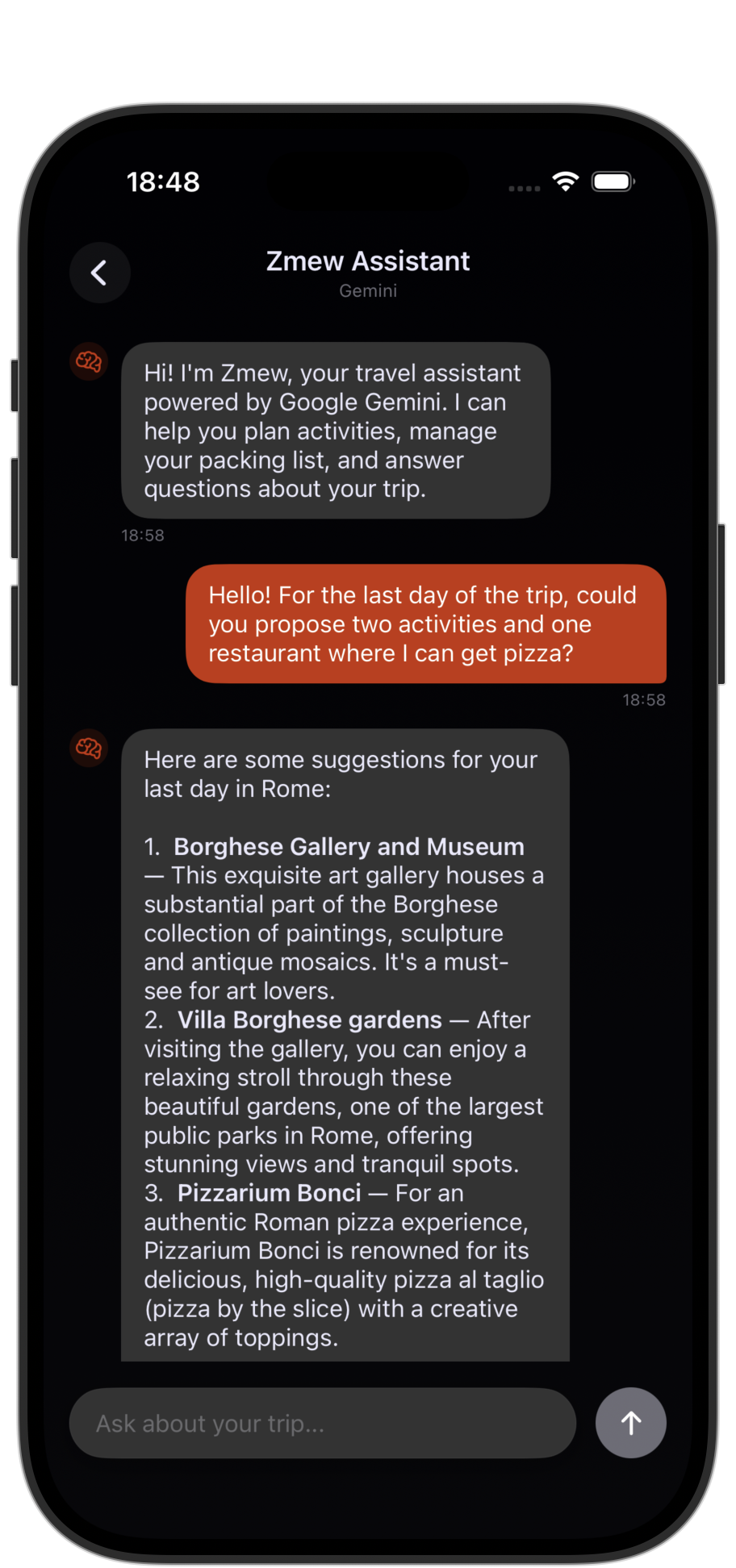 Zmew — AI chat request